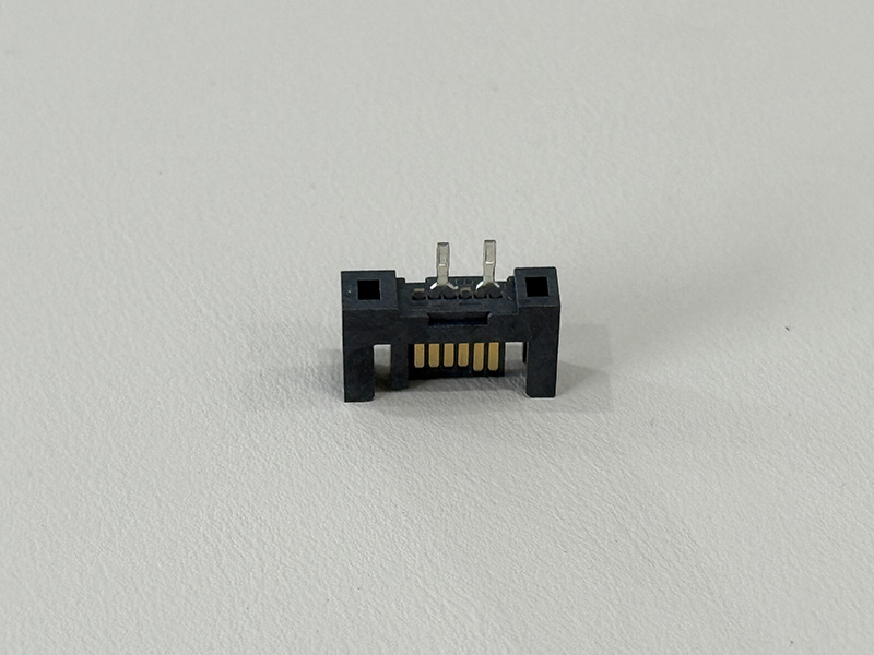 SATA 6P 公座焊线式 1&4 断PIN，2&3,5&6 短路 180° 镀金 G/F