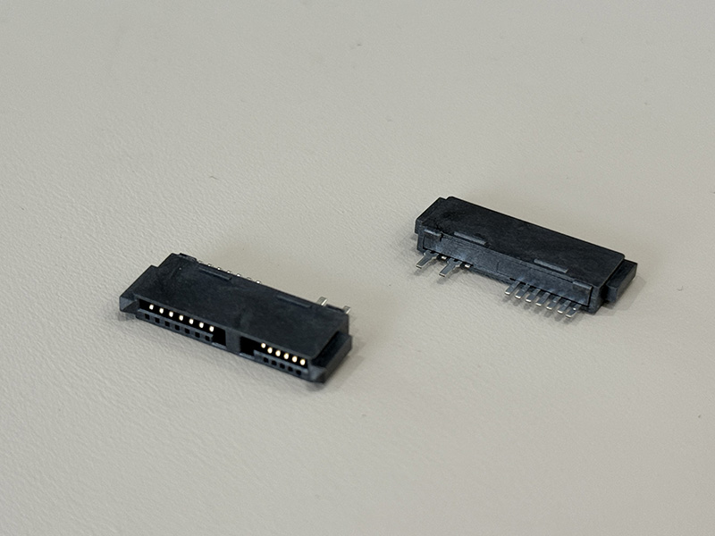 SATA 13P母座焊线式180°镀金 15u“