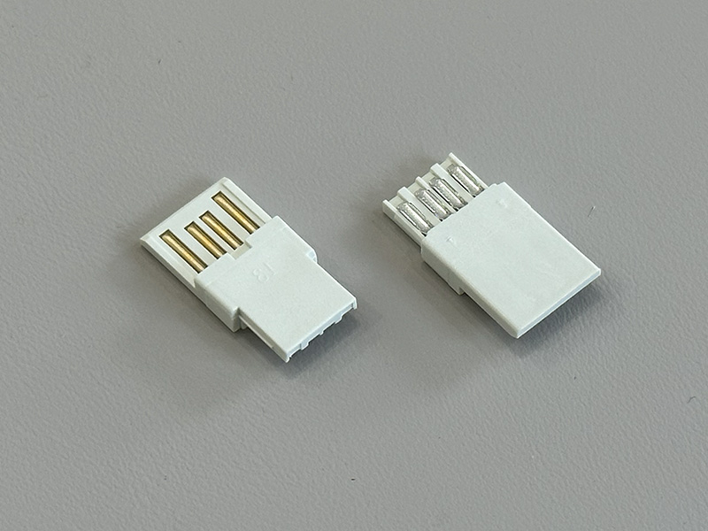 USB2.0AM三件套焊线式白色镀金1u”