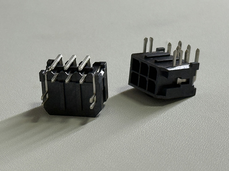 Micro FIT3.0侧插式双排针座 镀锡100u” 2x3PIN 外漏2.1MM