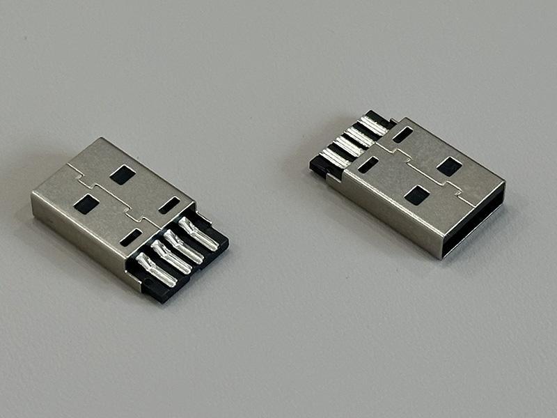 USB2.0 AM一体式焊线式黑色镀金G/F