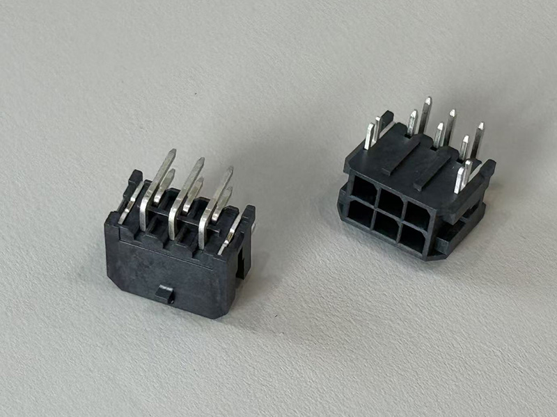 Micro FIT3.0侧插式双排针座 镀锡100u” 2x3PIN 外漏2.1MM