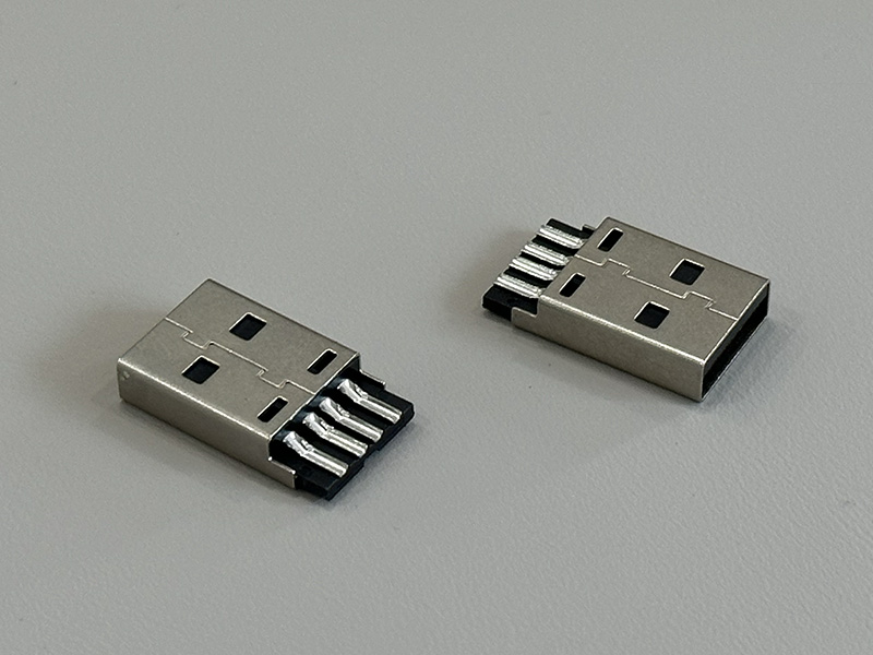 USB2.0 AM一体式焊线式黑色镀金G/F