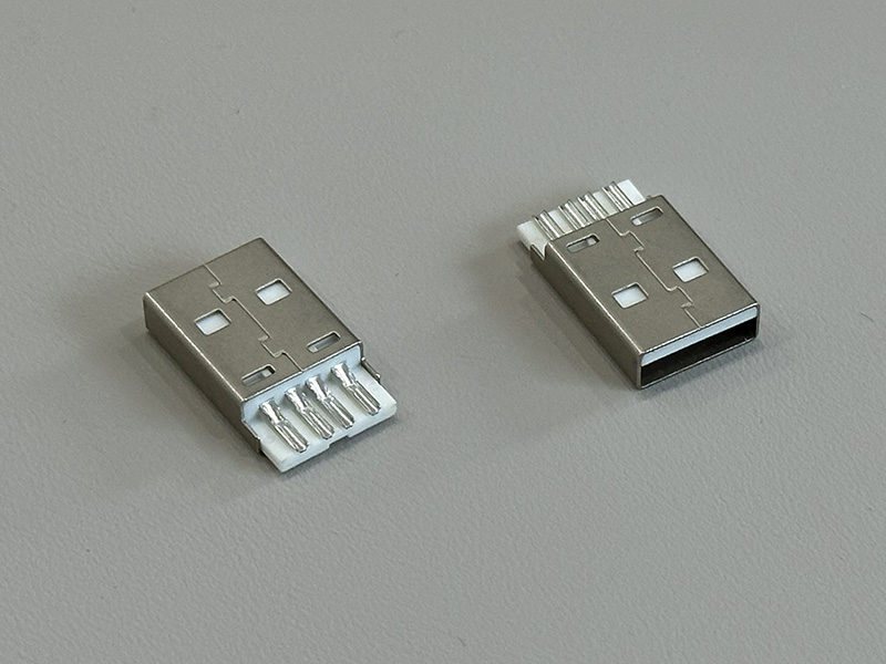 USB2.0 AM一体式焊线式白色镀金G/F