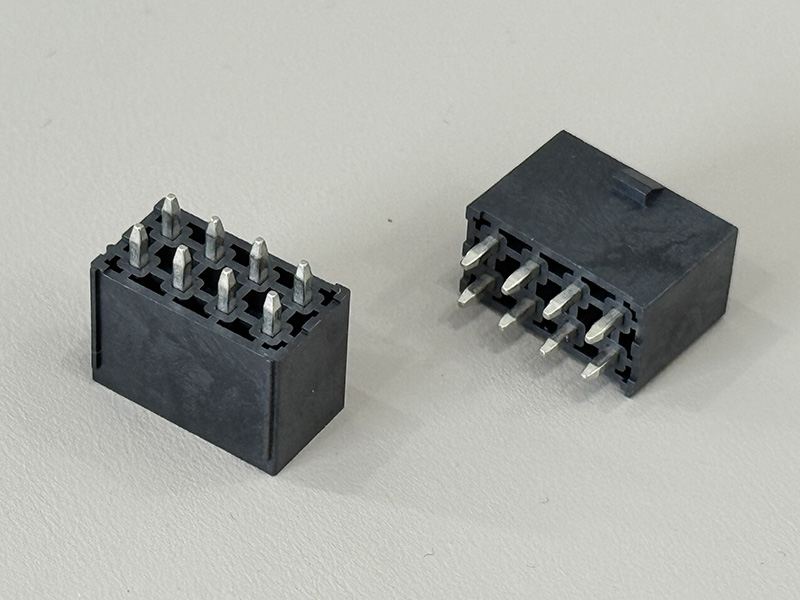 PH4.2双排 2*4P黑色直插式针座镀锡100u”外漏3.5MM 带台阶