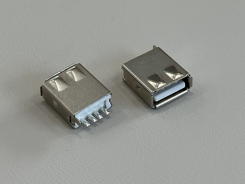 USB A/F 180焊线式 镀金G/F白色主体