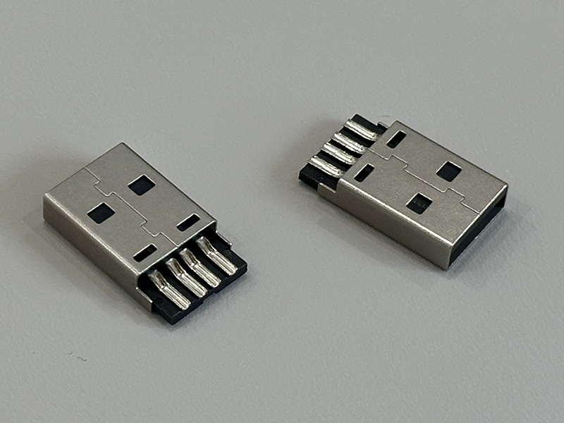 USB2.0 AM一体式焊线式黑色镀金30u”