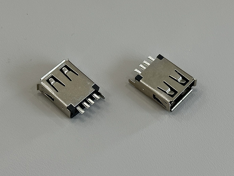 USB A/F 180° 焊线式镀金 G/F