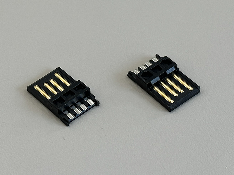 USB2.0 AM焊线式黑色镀金5u”